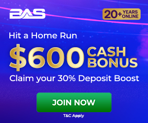 BAS Baseball 30% Cash Bonus 300x250px